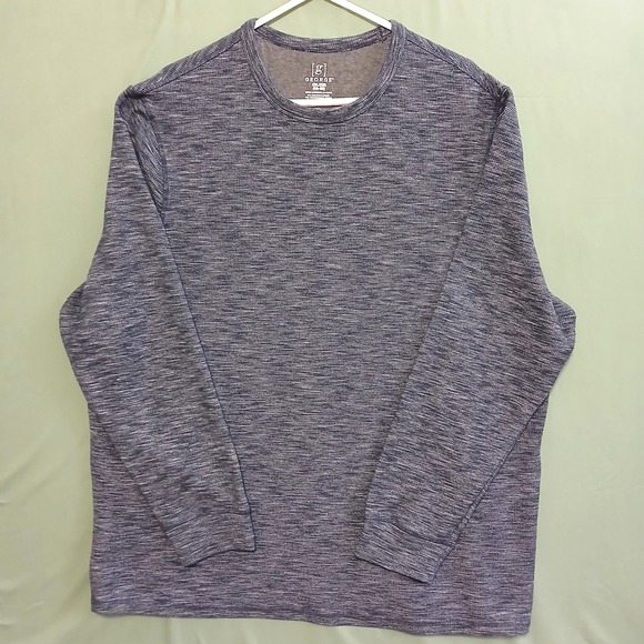 George Other - GEORGE Men's Pullover Sweater 2XL Long Sleeve Round Neck Casual Blue NWOT